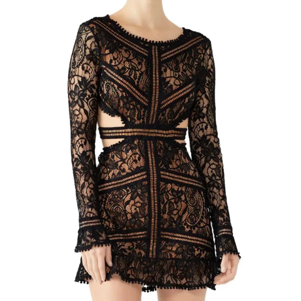 For Love & Lemons Emerie Cut Out Dress Black